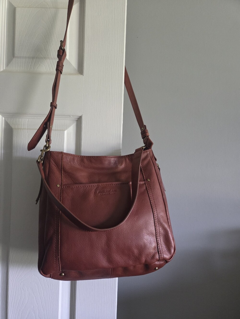 American Leather Shoulder Bag With Wallet - Picture 4 of 5